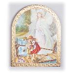 Florentine Plaque Series - Round Guardian Angel 9.5" x 7.5" (image for) Florentine Plaque Series - Round Guardian Angel 9.5" x 7.5"
